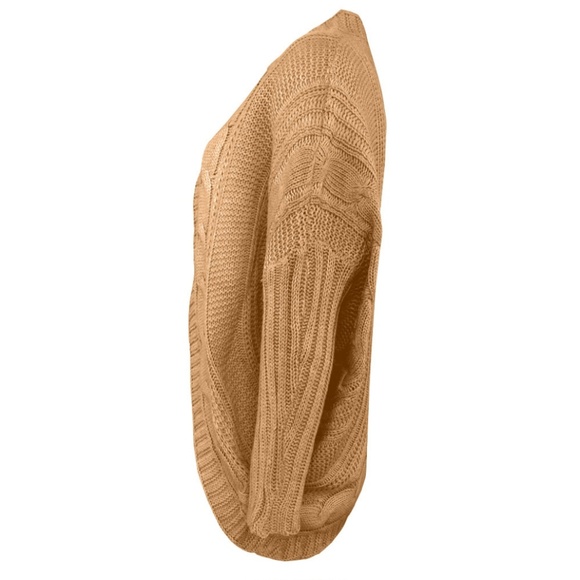 Khaki Knit oversized Cardigan - Picture 6 of 7